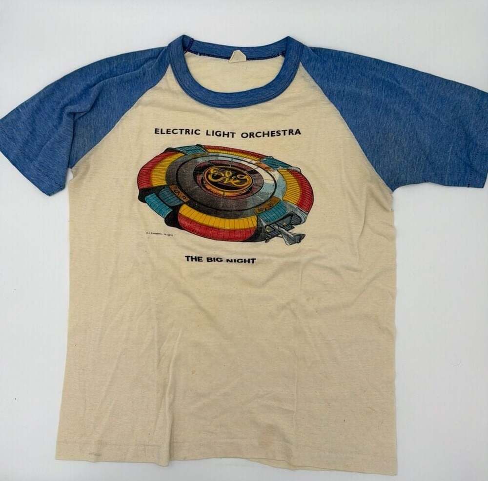 Vintage 1977 Electric‎ Light Orchestra ELO The Big Night Tour Raglan Size L
